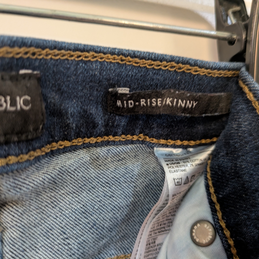 Banana Republic Mid-rise, skinny, Dark Blue Jeans, size 18 - Picture 4 of 11